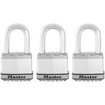 Master Lock M5XTRILF Magnum Heavy Duty Outdoor Padlock with Key, 3 Pack - £36.78 GBP