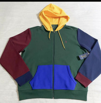 Polo Ralph Lauren Double Tech Color Block Fleece Zip Up hoodie - $125.77