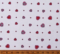 Cotton Malibu Barbie Pink Hearts Girls White Fabric Print by the Yard D679.81 - £11.07 GBP