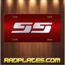 CHEVY SS Inspired Art on SILVER and Red Aluminum Vanity license plate Tag B - £15.51 GBP