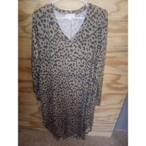 Women's Leopard Vneck Perfect Peach Dress XL - $13.50