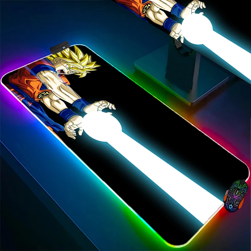 Dragon Ball Z RGB Gaming Mouse Pad Luminous Keyboard Mat Anime Computer Desk - £16.34 GBP+