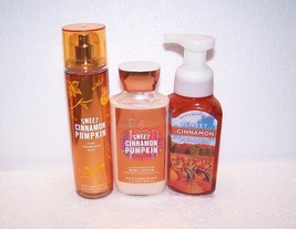 Bath &amp; Body Works Sweet Cinnamon Pumpkin 3 Piece Set - Lotion, Mist, Hand Soap - £20.49 GBP