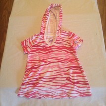Size 12 mo Op swimsuit cover up dress hoody pink terry cloth stripe New - $13.59