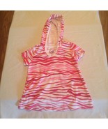 Size 12 mo Op swimsuit cover up dress hoody pink terry cloth stripe New - £10.68 GBP