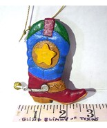 Cowboy Boot with Spur Christmas Hanging Ornament 2015 - £12.41 GBP