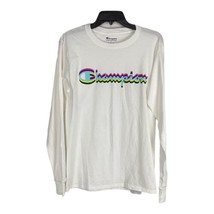 Champion Womens Shirt Size Small White Spell Out Long Sleeve Adult Shirt - £18.17 GBP