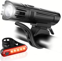 Ultra Bright USB Rechargeable Bike Light Set, Powerful Bicycle Front Headlight a - £23.96 GBP