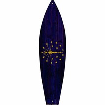 Indiana State Flag Novelty Mini Metal Surfboard MSB-113 - £13.54 GBP