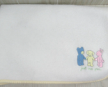 Carters White Fleece Blanket Pink Bunny Teddy Blue Bear Yellow Puppy Dog... - £16.34 GBP