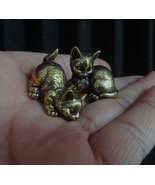 Charming Pair of Vintage Brass Copper Cat Statues: Elegant Home Décor Ac... - £22.64 GBP