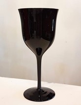 Black Crystal Water Goblet 8&quot; Wine Glass Stem Ware NWT Made in Poland St... - £11.67 GBP