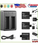 Extended Recording 1050mAh Action Camera Battery 3-Pack with Dual Chargi... - $490.86 MXN