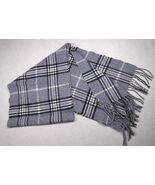 Enzo Mantovani Scarf Gray Plaid Wool Cashmere Blend Fringe Rectangle NEW... - $354.43 MXN