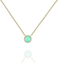 14K Gold Plated Created Opal Necklace Opal Necklaces for Women - £23.98 GBP
