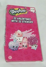 Shopkins Valentine&#39;s Day 32 Cards and 32 Sticker - £3.19 GBP