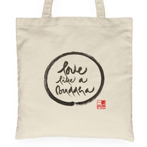 Thich Nhat Hanh Calligraphy Tote Bag Love Like A Buddha Handbag Cotton Gift - £13.14 GBP