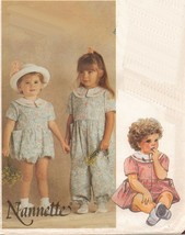 Toddlers Adorable Nannette Design Jumpsuit Romper Dress Pants Sew Pattern 1-3 - £10.21 GBP