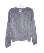 Vintage Northern Reflections M Knit Cardigan Button Sweater Gray Speckle... - $31.44 CAD