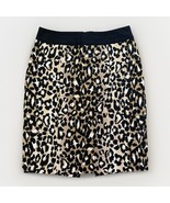 White House Black Market Pencil Skirt Size 6 Black Tan Animal Leopard Print - $545.74 MXN