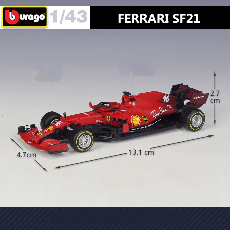 Play Bburago 1:43 2021 Ferrari F1 Formula SF21 #55 #16 Alloy Sports Car Model Ca - £35.86 GBP