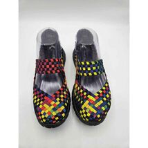 Coral Bay Multicolor Woven Basket Weave 6 Slip On Shoes Memory Foam Mary... - $19.80