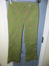 Hartstrings Embroidered Pink Owl &amp; Adjustable Waist Green Pants Size 8 G... - £15.61 GBP