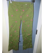 Hartstrings Embroidered Pink Owl &amp; Adjustable Waist Green Pants Size 8 G... - $472.13 MXN