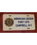 Vintage Campbell Ny Post 1279 American Legion Plastic License Plate Tag - $473.02 MXN