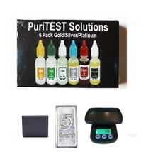 Complete Gold Testing Kit with Silver, Platinum Acids, Test Stone, Lab S... - $32.99