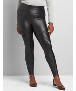 Lane Bryant Women&#39;s Livi 7/8 Power Legging Faux Leather solid black NEW ... - £26.61 GBP