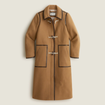 J.Crew Sz 8 Toggle Coat Italian Fall Blanket Wool Cashmere Soft Brown $550 NEW - £72.78 GBP