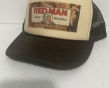 Red Man Hat Trucker Hat Vintage snapback Brown Tan Golden Chewing Tobacc... - $17.59