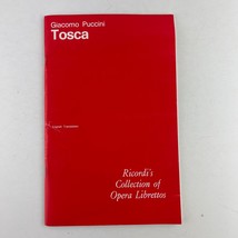 Tosca G. Schirmer&#39;s Collection of Opera Librettos Paperback 1984 Giacomo Puccini - £15.81 GBP