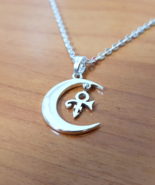 Pendant - Moon Crest Love - Remembrance Symbol - 925 Silver - Handmade - £43.37 GBP