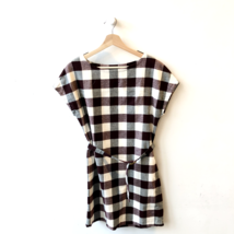 XS - A.P.C. Burgundy &amp; White Flannel Check Plaid Belted Mini Dress 3333MC - £55.95 GBP