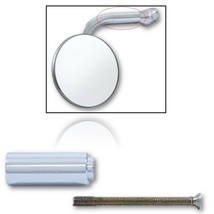 Chrome Rear View Outside Door Glass Peep Mirror Curved Arm Extension Each - £9.55 GBP