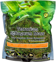 Long-Fiber Leafy Green Sphagnum Moss Terrarium Habitat Fresh 4 Quart Bag Natural - £13.82 GBP