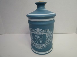Vintage Ceramic Paul Masson Blue Empty Brandy Bottle Decanter W/ Cork 8.5&quot; - $15.00