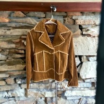 Vintage Blucid Authentic Brown Suede SIZE SMALL Jacket Leather Shell - £50.56 GBP