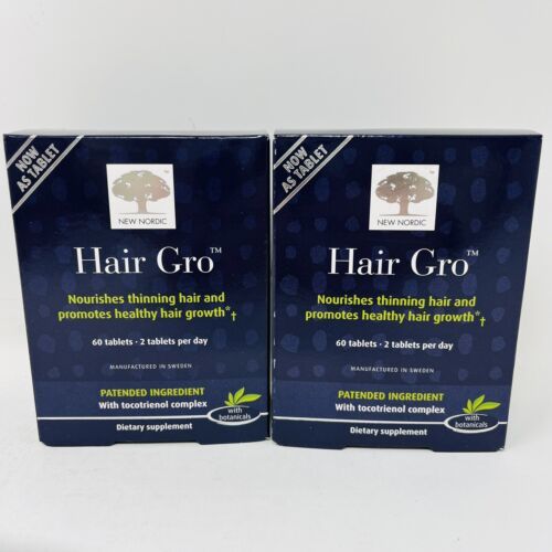 Primary image for 2 x New Nordic Hair GRO Supplement Hair Growth Tocotrienol 60 Tablets Exp 11/24