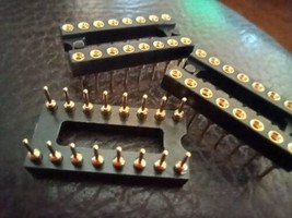 Lot of 6 Mill-Max 110-43-316-41-105000  Gold 16 Pin Dip IC Socket SHIPS $2 - £11.72 GBP