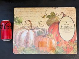 Set of 4 Sheffield Home Pumpkin Leaves Fall Wild Apple 16 x 12 in NEW - $34.64