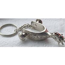Western Fancy Boot Spur Keychain Bag Charm Silver - $14.85