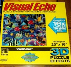 Jigsaw Puzzle 500 Pieces Tropical Fish Colorful Collage 3D Lenticular Complete - £11.76 GBP