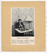 George Koltanowski Chess Board &amp; Wallpaper Picture 1930&#39;s NY Library Collection  - £13.41 GBP