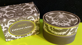 Vintage Avon Cream Sachet BROCADE Glass Jar Empty-Trinket Box/ Pill Box - £6.02 GBP