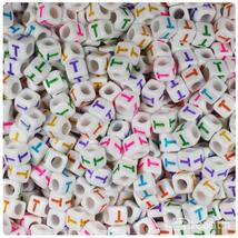BeadTin Letter T White Opaque 6mm Cube Alphabet Beads - Colors (80pcs) - $2.09