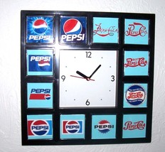The History of Pepsi Cola Soft Drink Clock with 12 pictures - £24.81 GBP