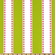 SAMPLE SALE RUNNER- 30&quot;long Lime White,with hot pink Dots, Striped Table Runner - £3.90 GBP